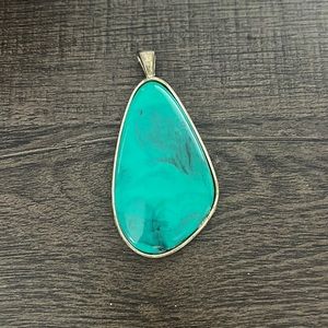 Teal gemstone necklace pendant